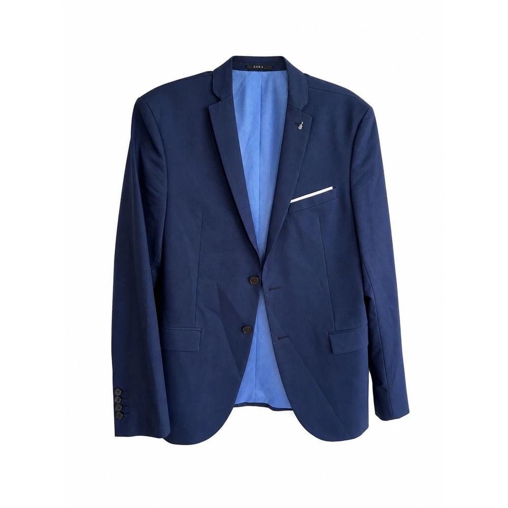 Zara Man Royal Blue Blazer Sport Coat Mens 40R Eur 50